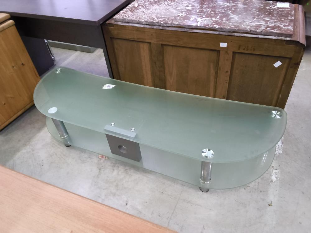 MEUBLE TÉLÉ VERRES 2 PLATEAUX 