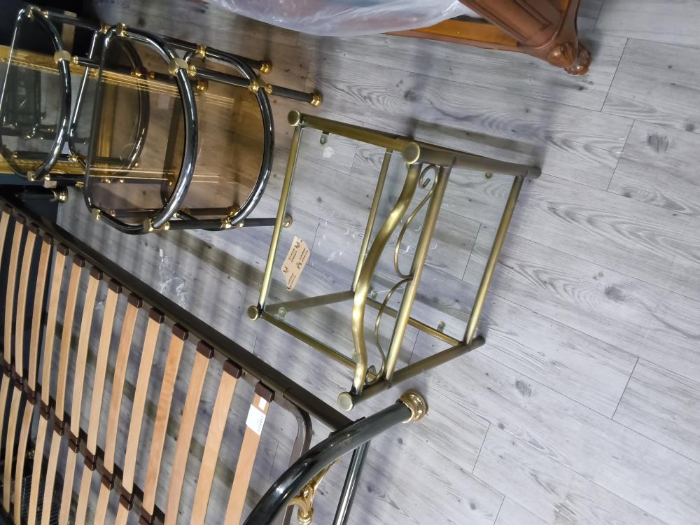 CHEVET MÉTAL VERRE DORÉ 