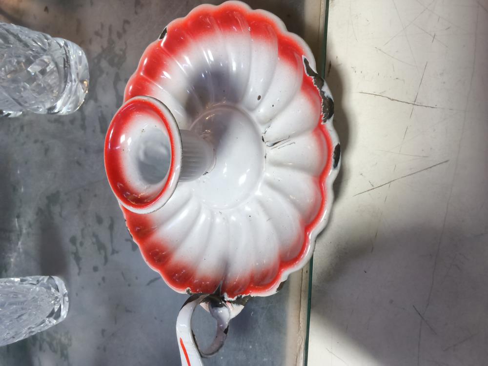 BOUGEOIR TOLE ÉMAILLÉ 