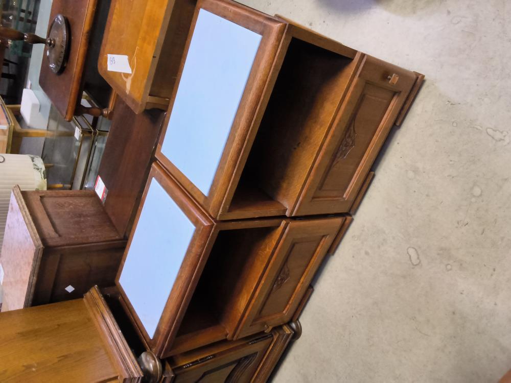 CHEVET ANCIEN 1 PORTE TABLETTE BLEU