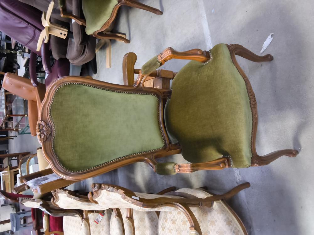 FAUTEUIL ANCIEN VELOURS VERT