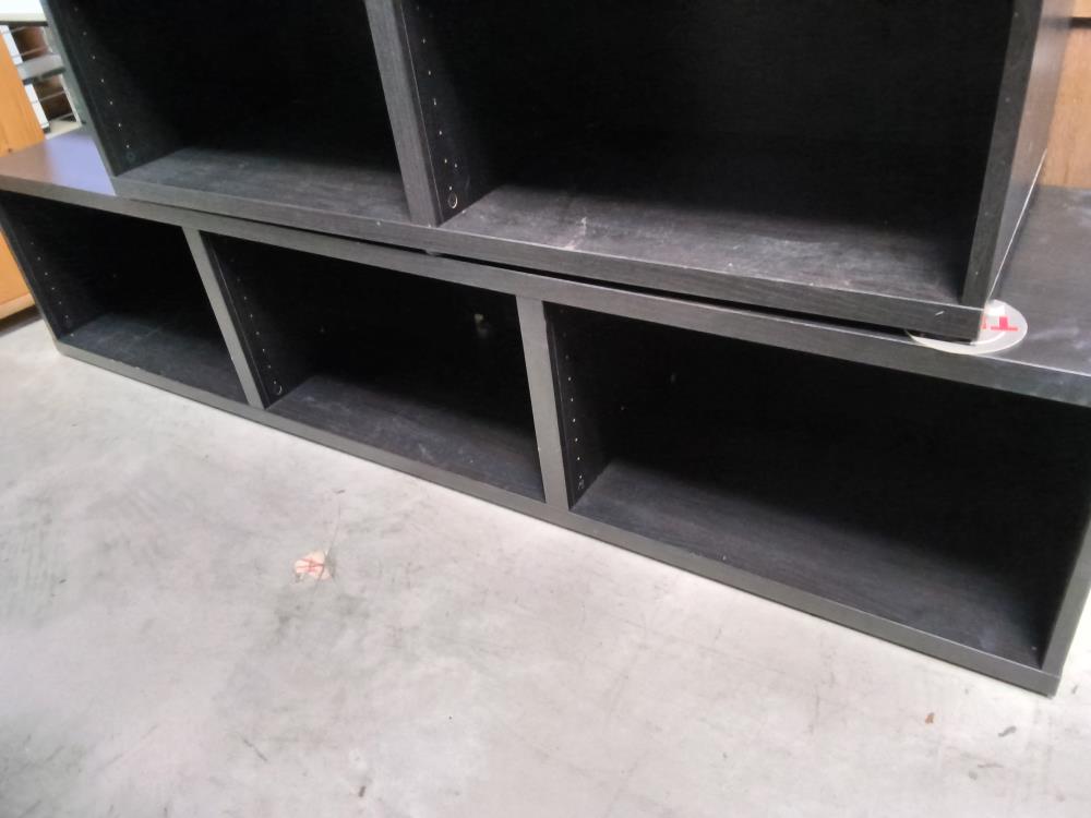 MEUBLE TÉLÉ 3 CASIERS NOIR 