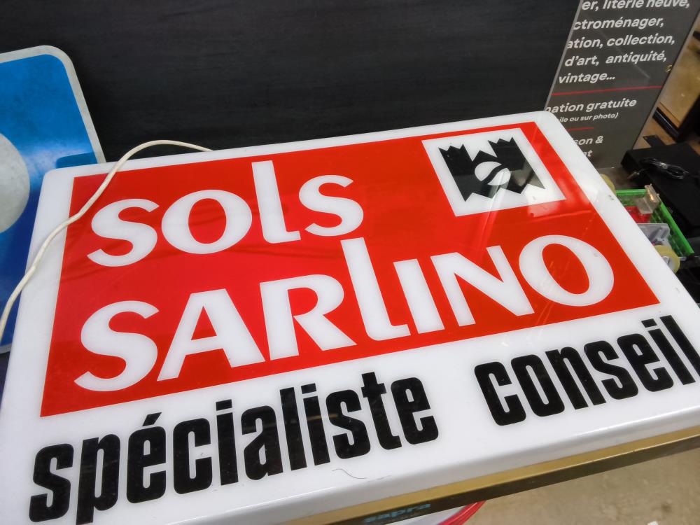 ENSEIGNE LUMINEUSE SOLS SARLINO 94 X 65 CM