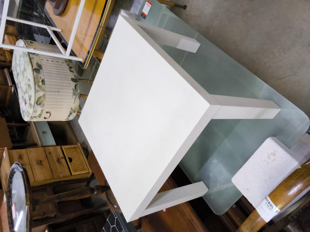 TABLE BASSE CARRÉE BLANC