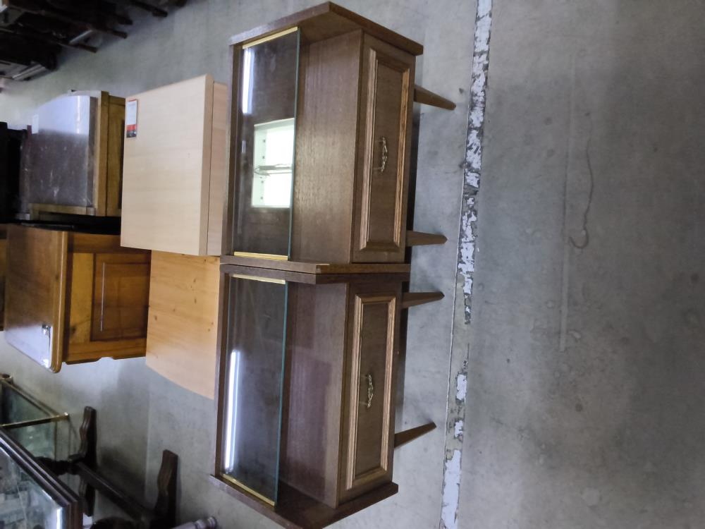 CHEVET ANCIEN 1 TIROIR TABLETTE VERRE