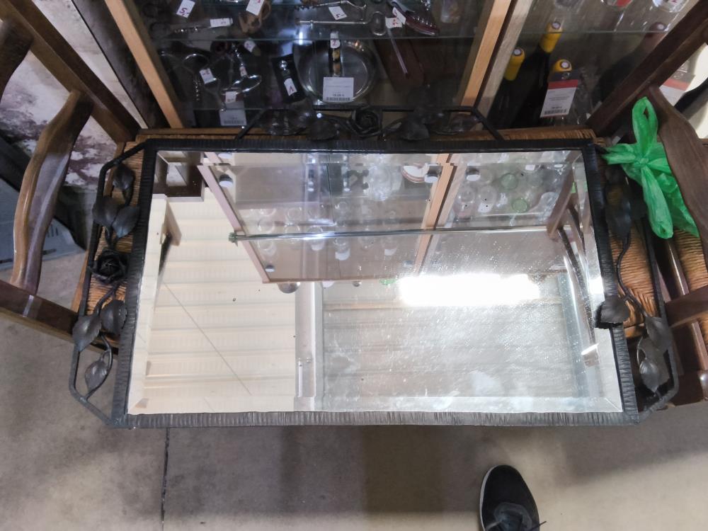 MIROIR FER FORGÉ FLEURS