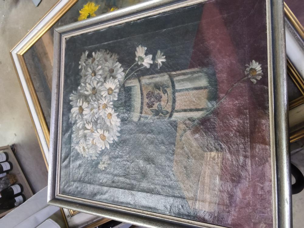 TABLEAU BOUQUET DE MARGUERITES 55 X 66 CM