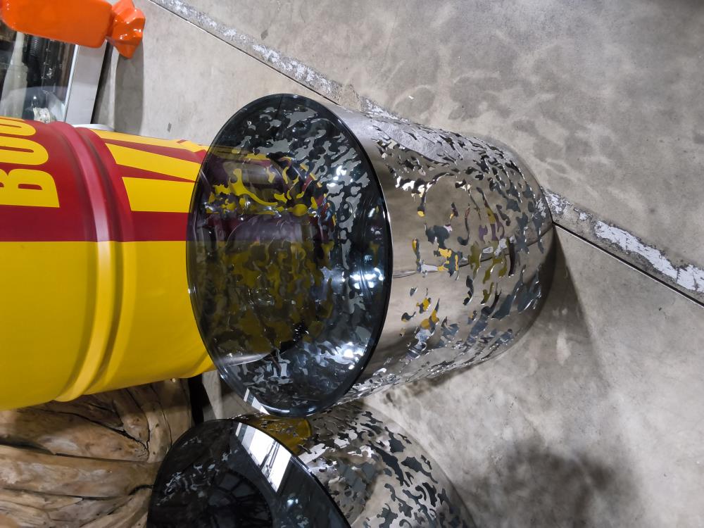 TABLE BASSE DESIGN RONDE ACIER CHROMÉ VERRE FUMÉ DIAMÈTRE 8 HAUTEUR 48CM