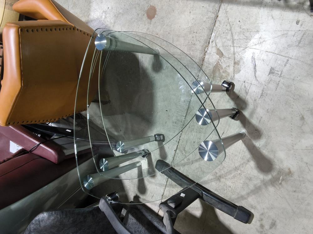 TABLE TÉLÉ VERRE EXTENSIBLE 3 PLATEAUX