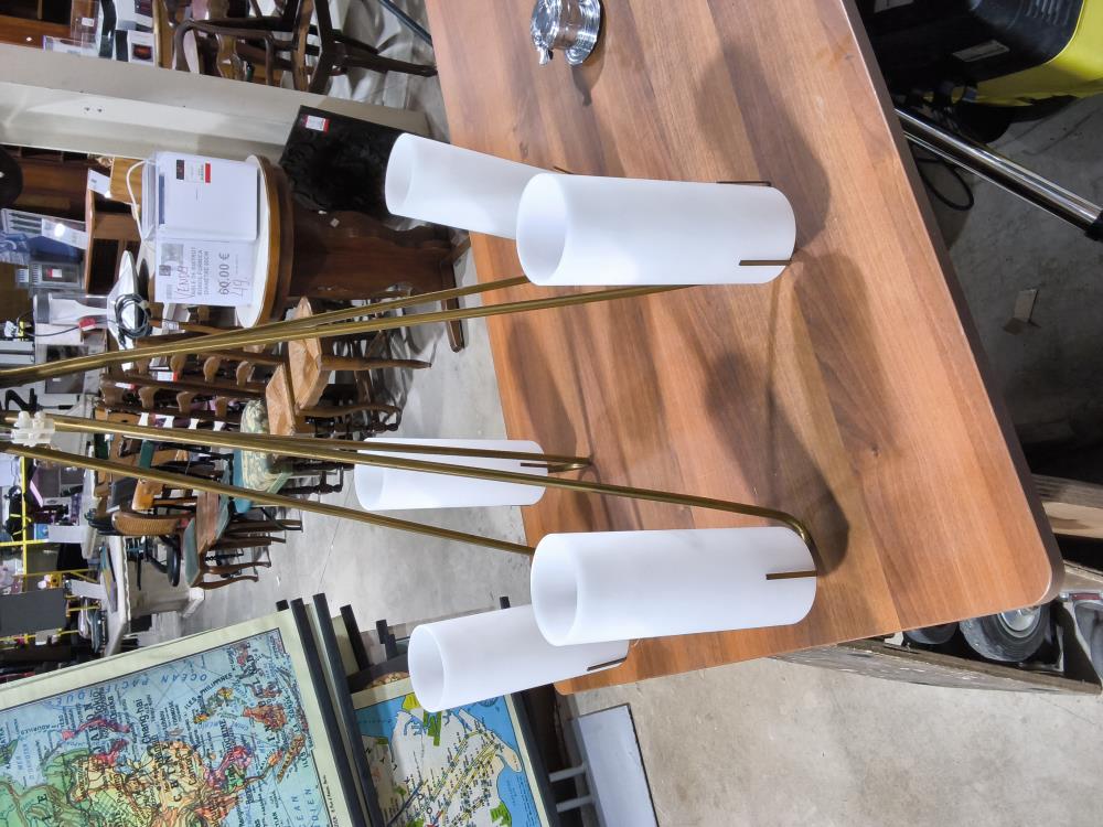 LAMPE 5 FEUX DORÉE DANS L'ÉTAT VINTAGE 