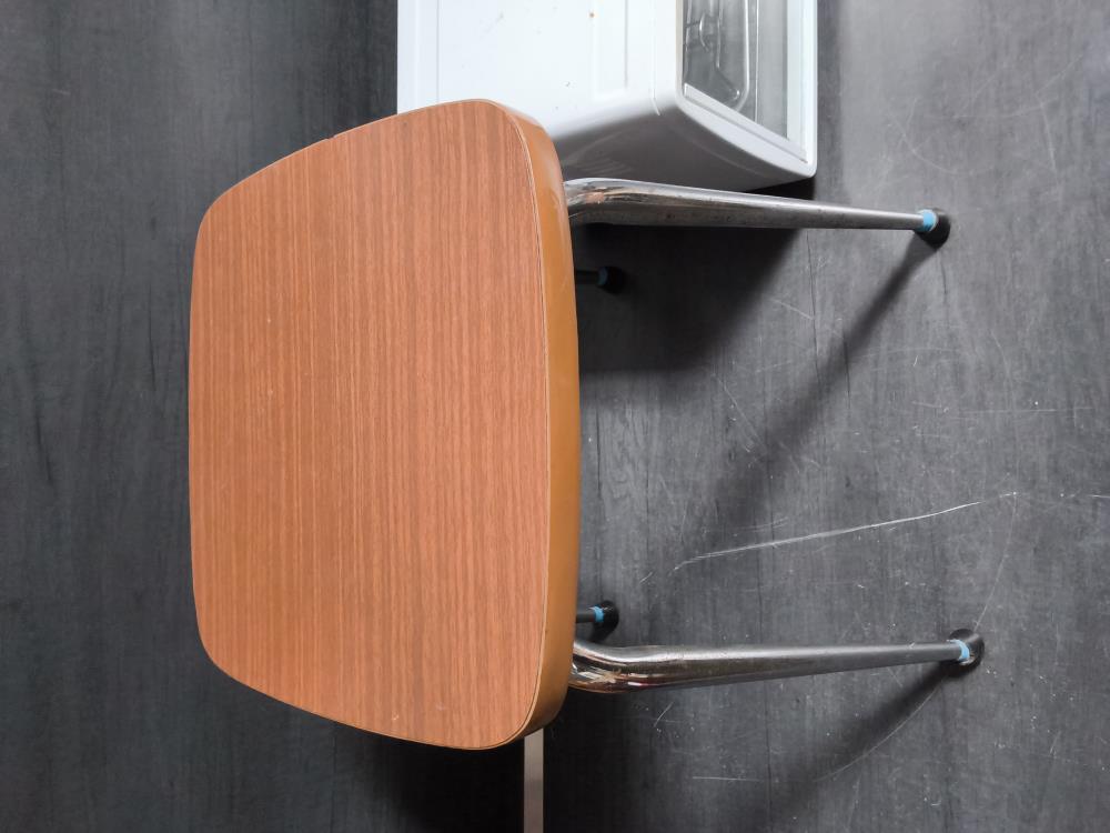 TABOURET FORMICA BRUN 