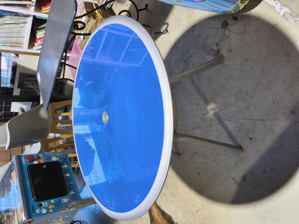 TABLE RONDE BLEU DIAMÈTRE 120