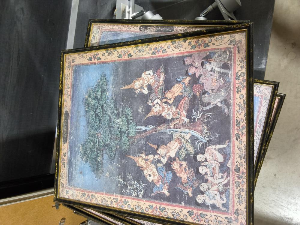 LOT DE 13 TABLEAUX THAILANDAIS