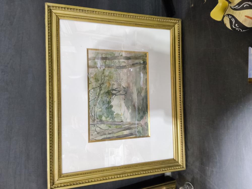TABLEAU FORÊT SIGNÉ 58 X 50 CM