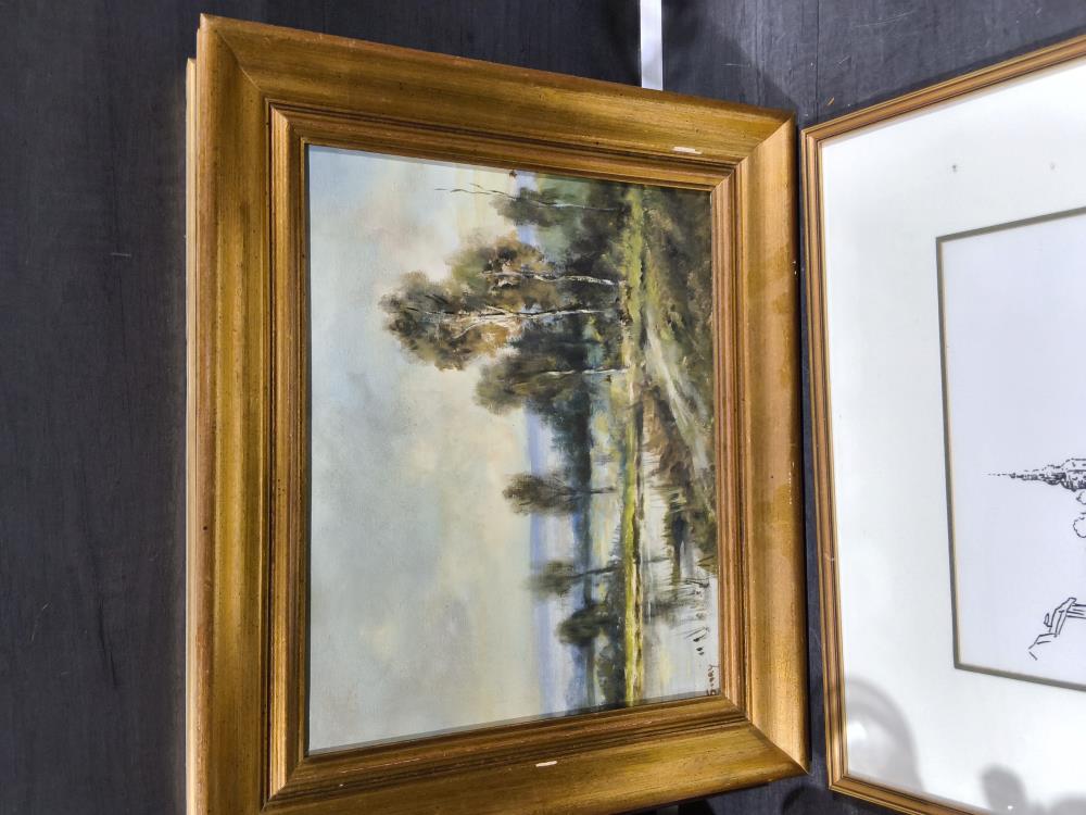 TABLEAU ANCIEN SIGNÉ FORÊT 53 X 46CM