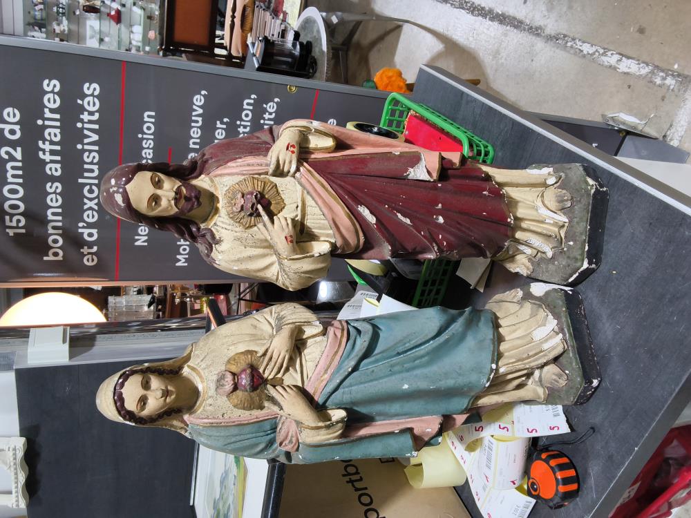 STATUE RELIGIEUSE PLÂTRE HT 53 CM