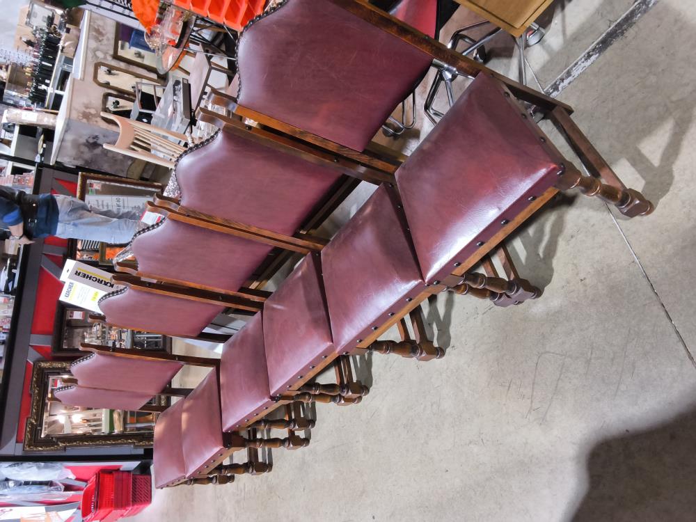 LOT DE 6 CHAISES SIMILI ROUGE