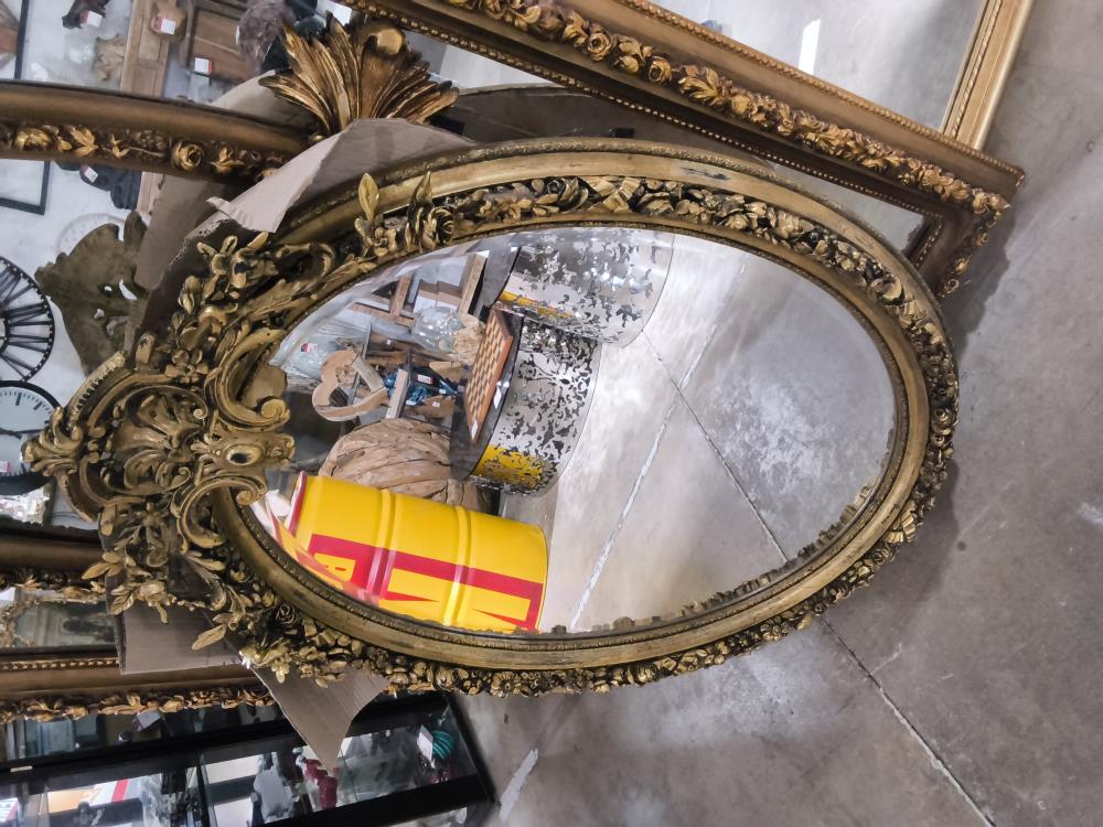 MIROIR BAROQUE OVAL DORE 