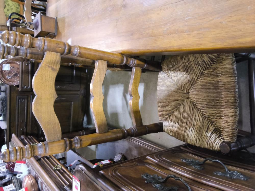 LOT DE 6 CHAISES BOIS CANNÉES 