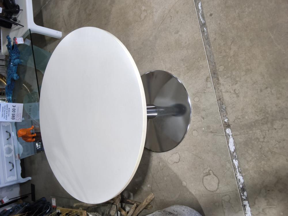 TABLE RONDE MODERNE PIED CHROMÉ DIAMÈTRE 100CM