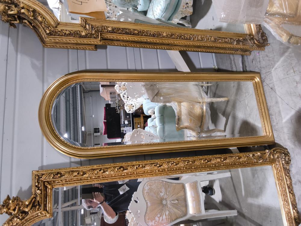 MIROIR BAROQUE DORÉ ARRONDI 63 X 177CM