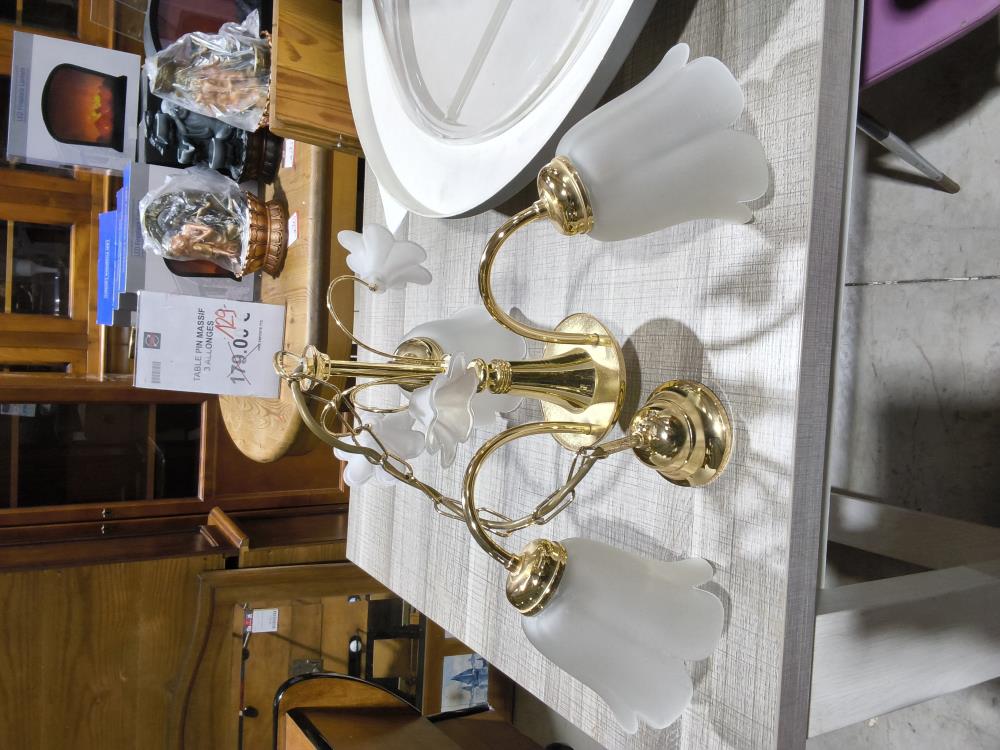 LAMPE 3 FEUX DORÉE 
