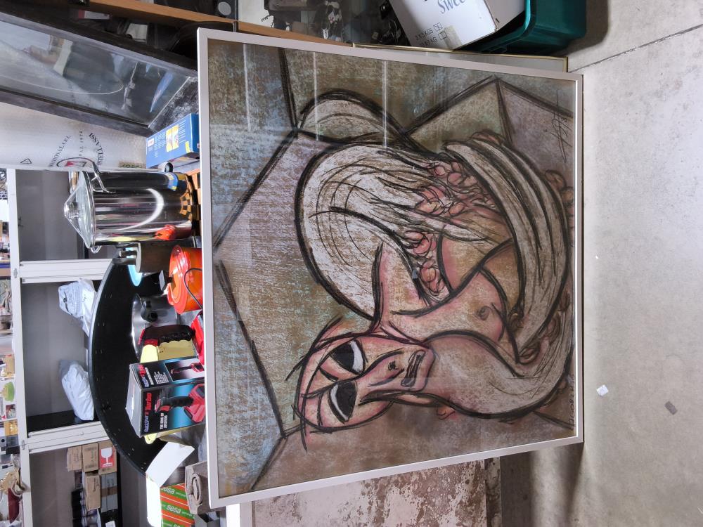 TABLEAU REPRODUCTION SIGNÉ 100 X 100CM