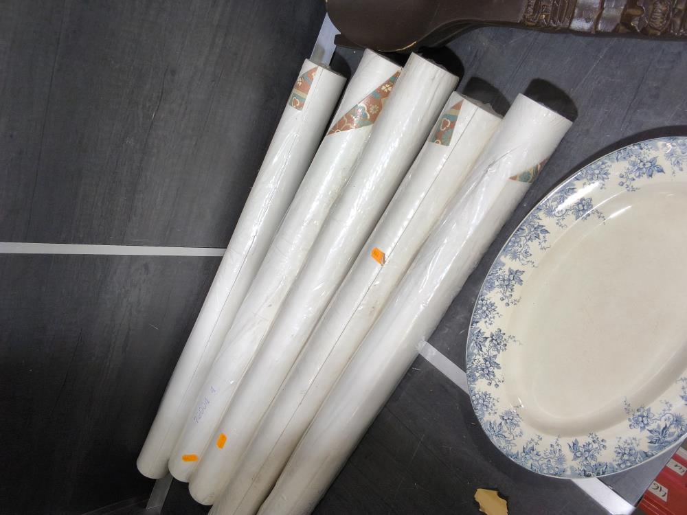 LOT DE 5 ROULEAUX TAPISSERIE VINTAGE 
