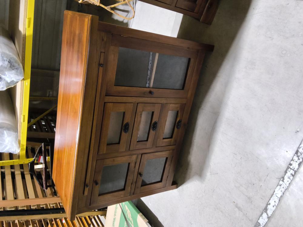 MEUBLE ACAJOU MASSIF 3 TIROIRS 1 PORTES 2 CLAPETS 