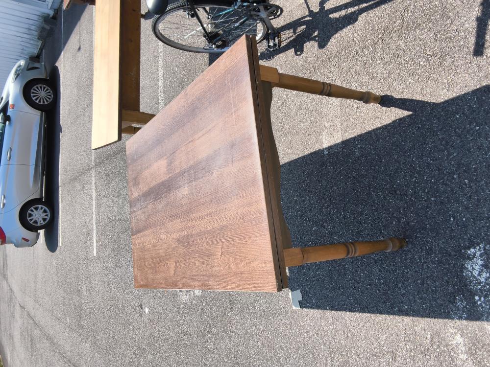 TABLE DE CUISINE FORMICA BRUN 2 ALLONGES 80 X 120CM