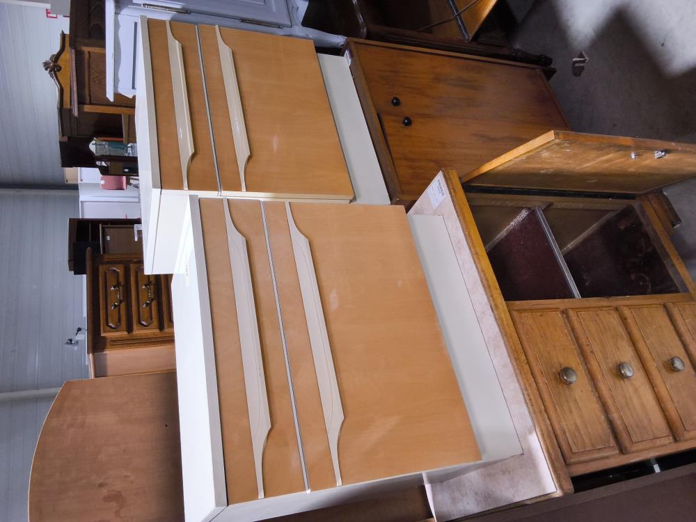 CHEVET FORMICA JAUNE 1 PORTE 1 TIROIR 