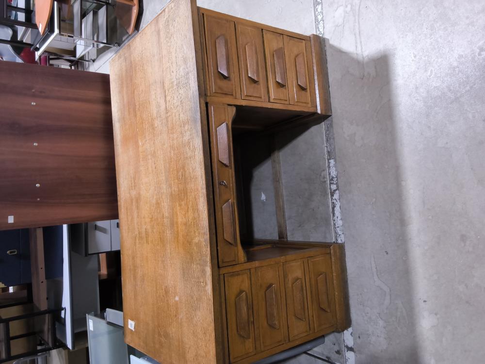 BUREAU ANCIEN 9 TIROIRS CHÊNE 