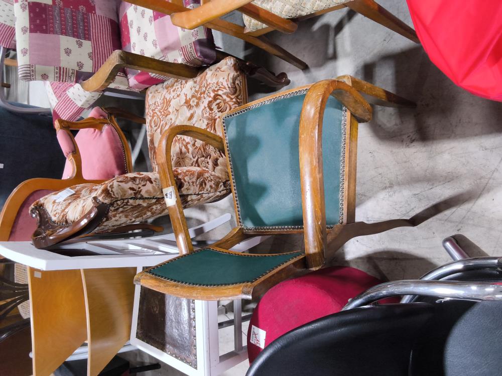 FAUTEUIL 1950 SIMILI VERT 