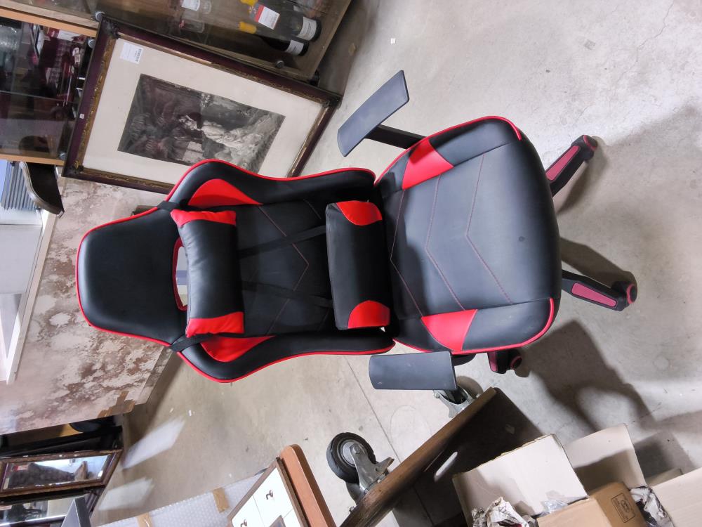 FAUTEUIL DE BUREAU NOIR ROUGE ENFANT DANS L'ÉTAT 