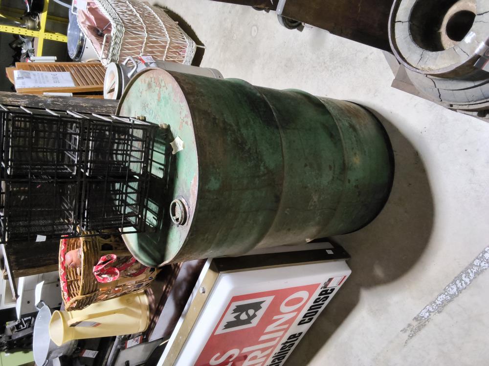 FÛT ANCIEN TÔLE VERT DANS L'ÉTAT 