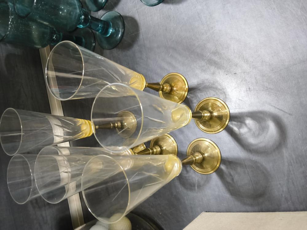 LOT DE 6 FLUTES CRISTAL LAITON 