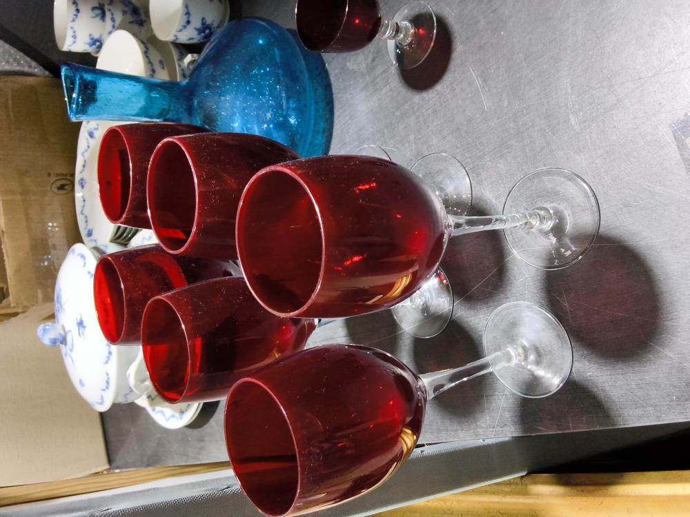 LOT DE 6 VERRES ROUGE 