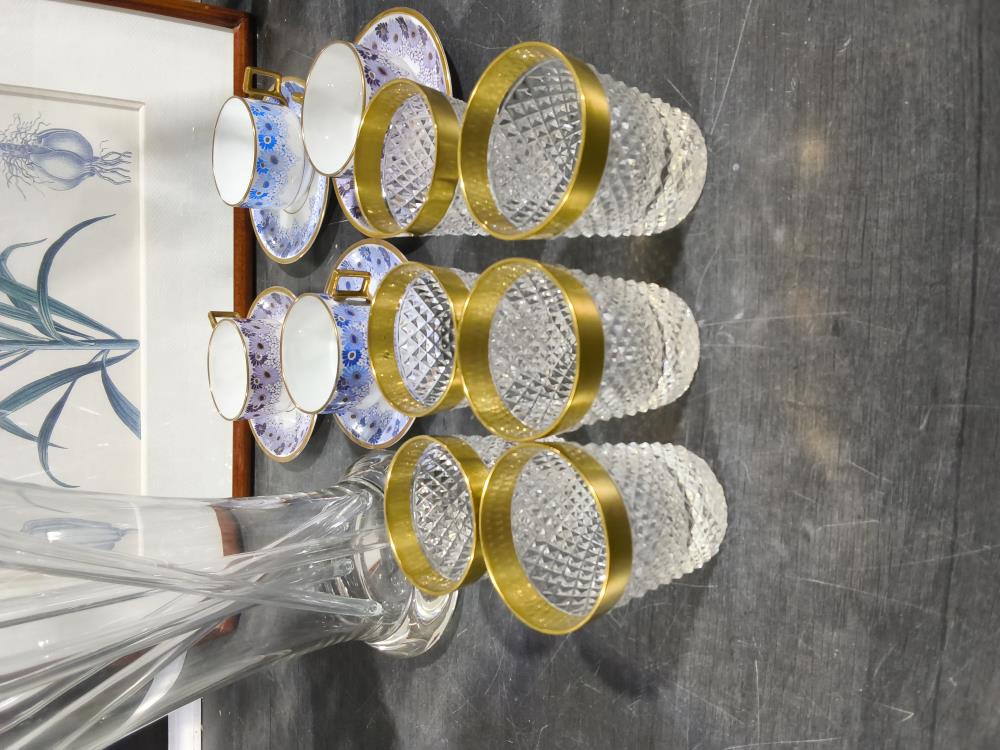 LOT DE 6 VERRES A  DIGESTIF DORÉ 
