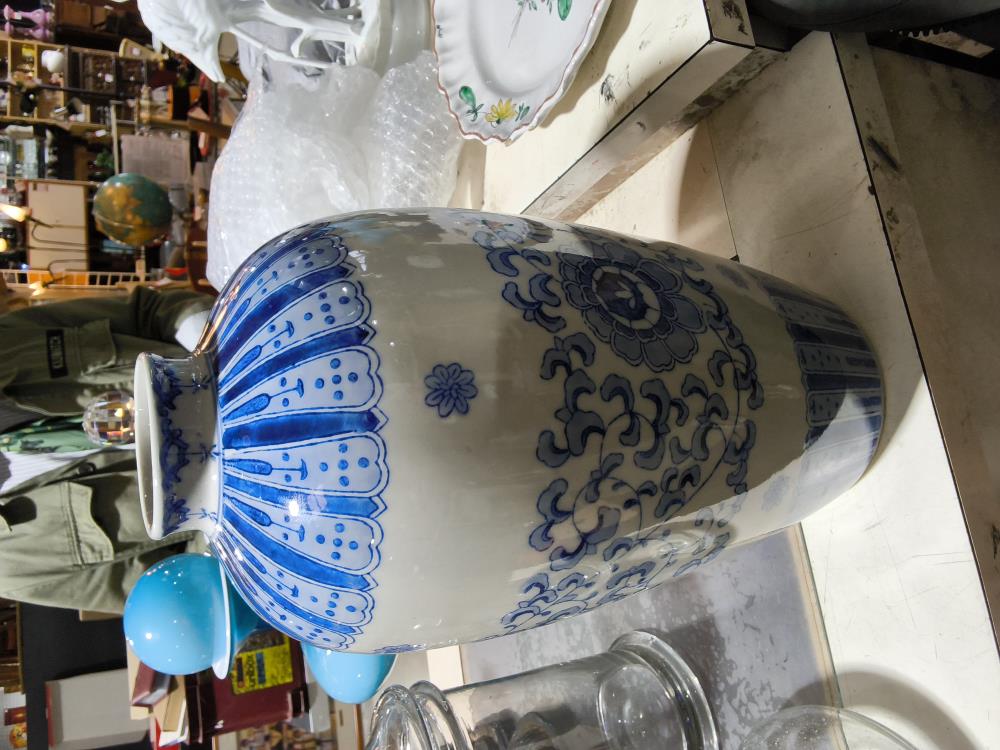 VASE BLEU HT 36CM