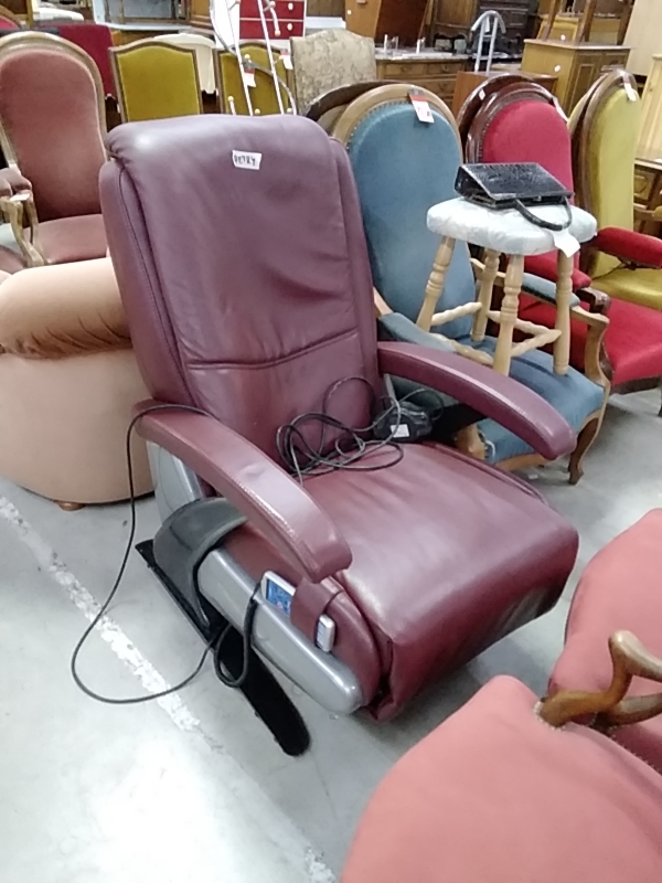 FAUTEUIL DE MASSAGE PRO CUIR BORDEAUX 