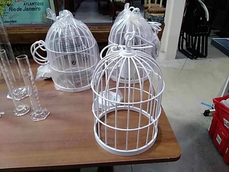 LAMPE CAGE OISEAUX BLANCHE