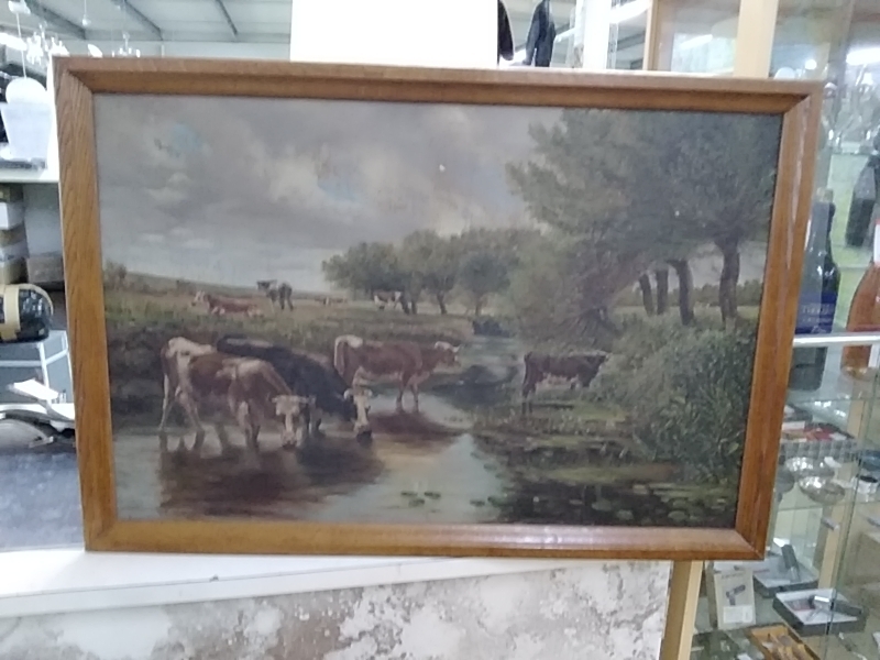 HUILE SUR TOILE 95 X 65 CM SIGNÉE  V TILLIARD 1904 ECOLE DE BARBIZON