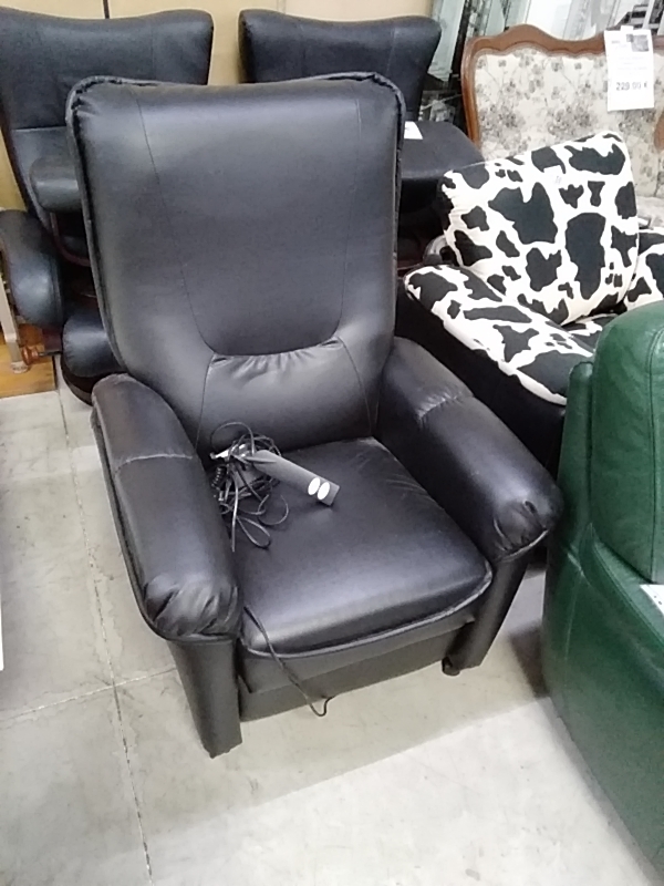 FAUTEUIL ÉLECTRIQUE CUIR NOIR