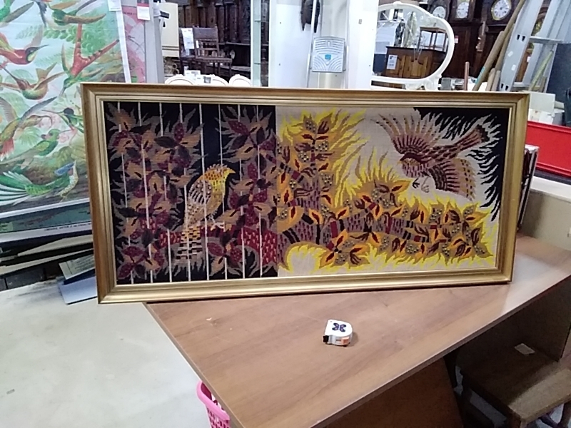 TABLEAU CANEVAS  OISEAUX 122 X 58 CM