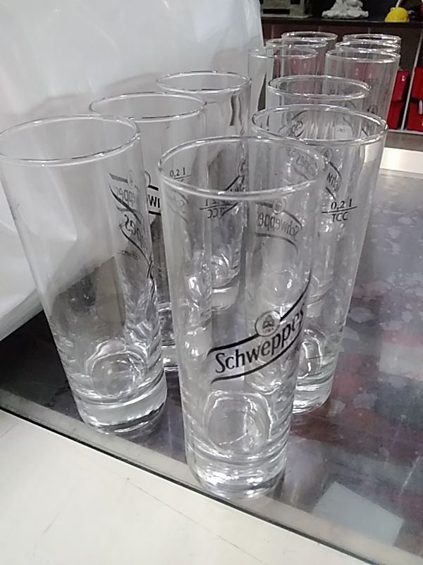 LOT DE 6 VERRES SCHWEPPES 