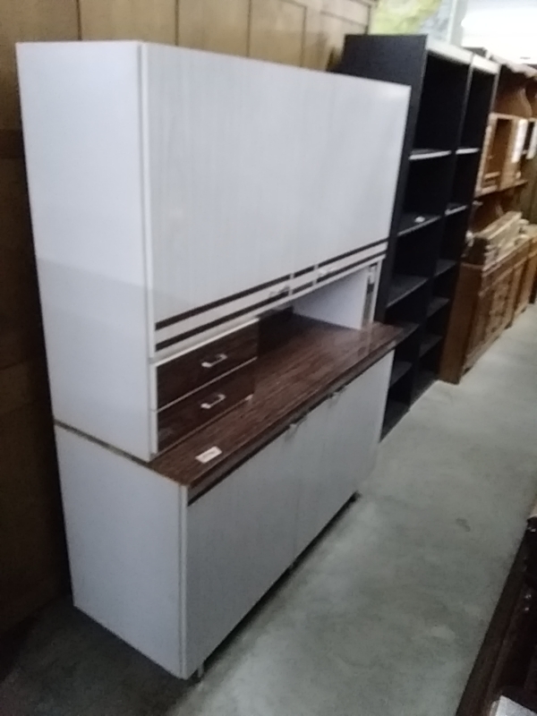 BUFFET DE CUISINE FORMICA BLANC BRUN 