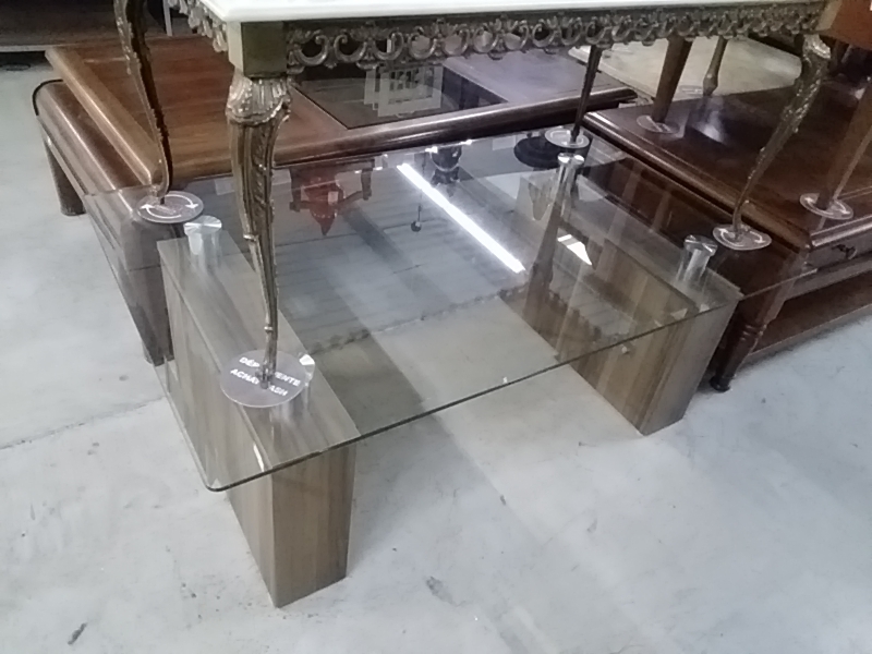 TABLE BASSE MODERNE WENGE ET VERRE