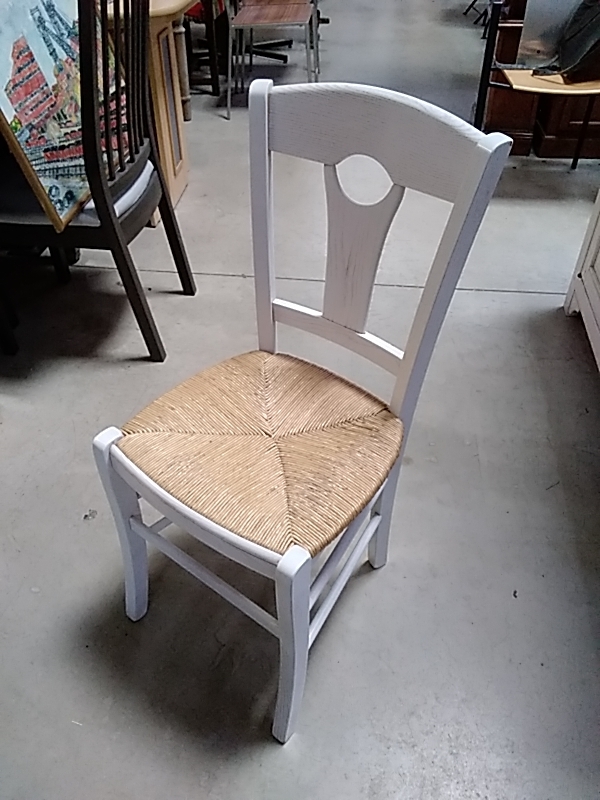 LOT DE 4 CHAISES ASSISE PAILLÉE MOBILIER DE FRANCE 