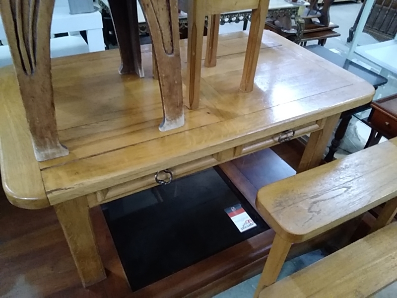 TABLE BASSE CHÊNE 2TIROIRS