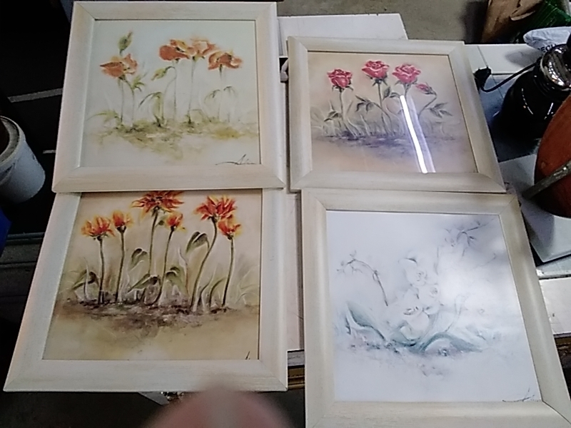 CADRE FLEURS 37 X 37 CM